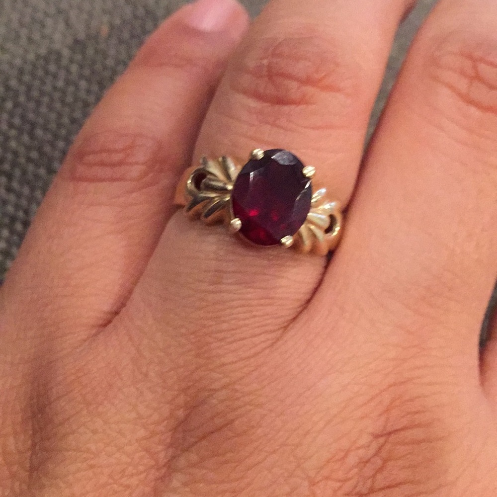 Gold Ring with Garnet Stone